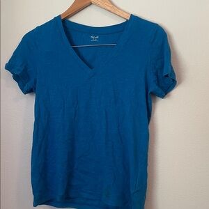 Madewell Teal V-Neck Tee